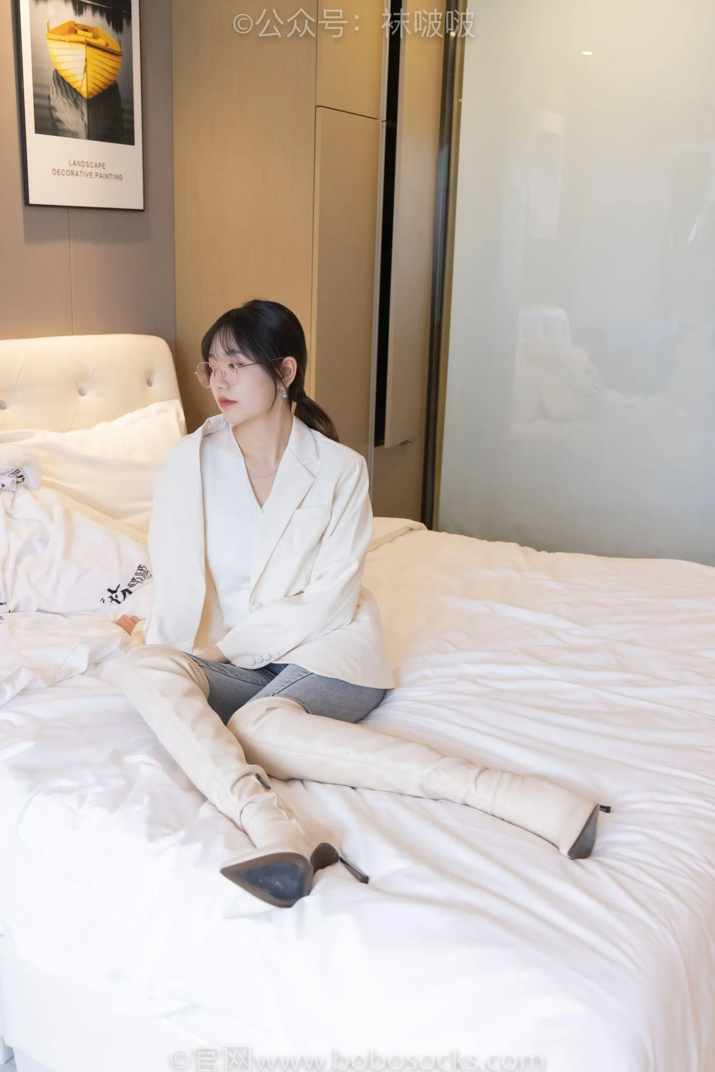 [BoBoSocks袜啵啵]NO.050 小甜豆-高跟长靴、白棉袜 [175P]插图